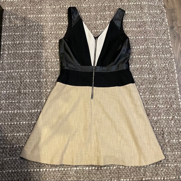 Ann Taylor Faux Leather Color Block Dress 10 - Picture 4 of 8